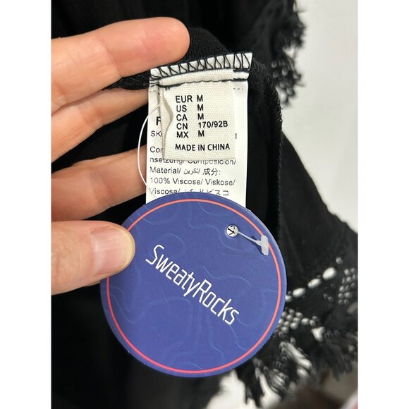 SweatyRocks NWT Black Lace Trim Kimono Open Cardigan Sz Medium Witchy Whimsygoth - Picture 6 of 11